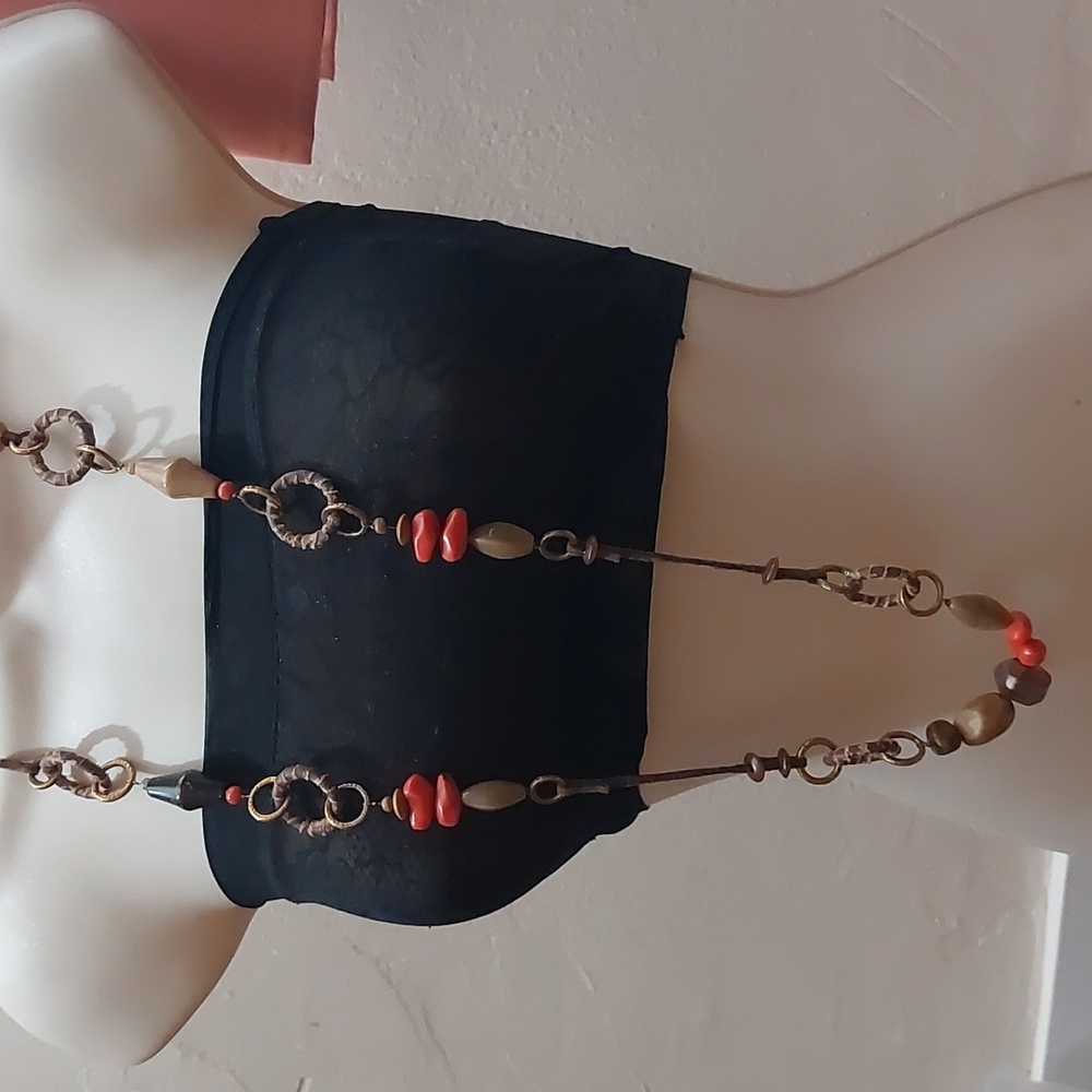 Vintage Y2K Coldwater Creek Mixed Media Boho Statement Necklace - Picture 2 of 6